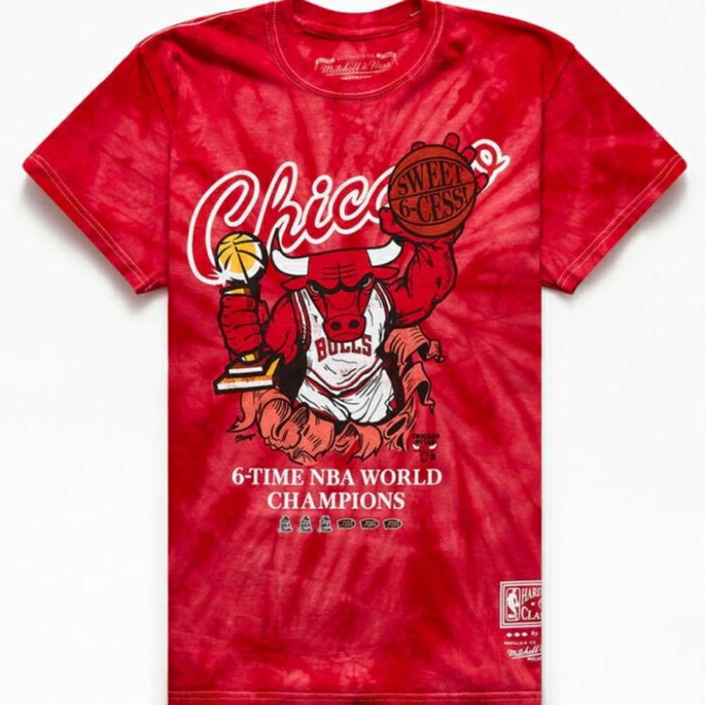 NWT Mitchell & Ness Tie-Dyed Chicago Bulls Finals T-shirt